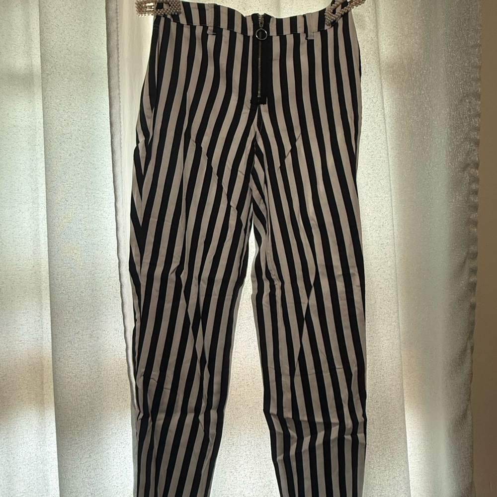 Black and White Striped Pants